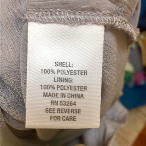 Roz and Ali Grey Sheer Blouse, Silver Detailing - Picture 8 of 8